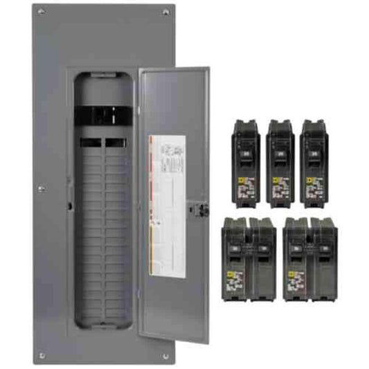 Square D Homeline 200-Amp 40-Spaces 80-Circuit Indoor Main Breaker Plug-on Neutral Load Center (Value Pack) HOM4080M200PQCVP