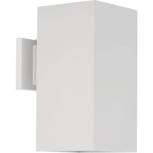 Progress Lighting LED Sq Cylinder 12-in H White Hardwired Dark Sky Integrated LED Outdoor Wall Light 955252
