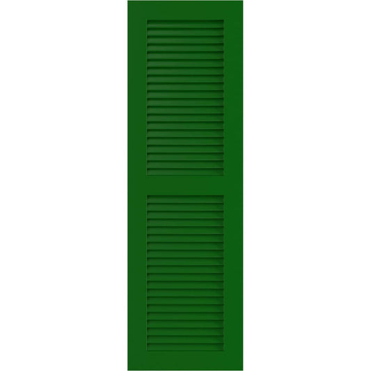 Ekena Millwork 18-in W x 43-in H Viridian Green Louvered Exterior Shutters ( 2 -Pack )