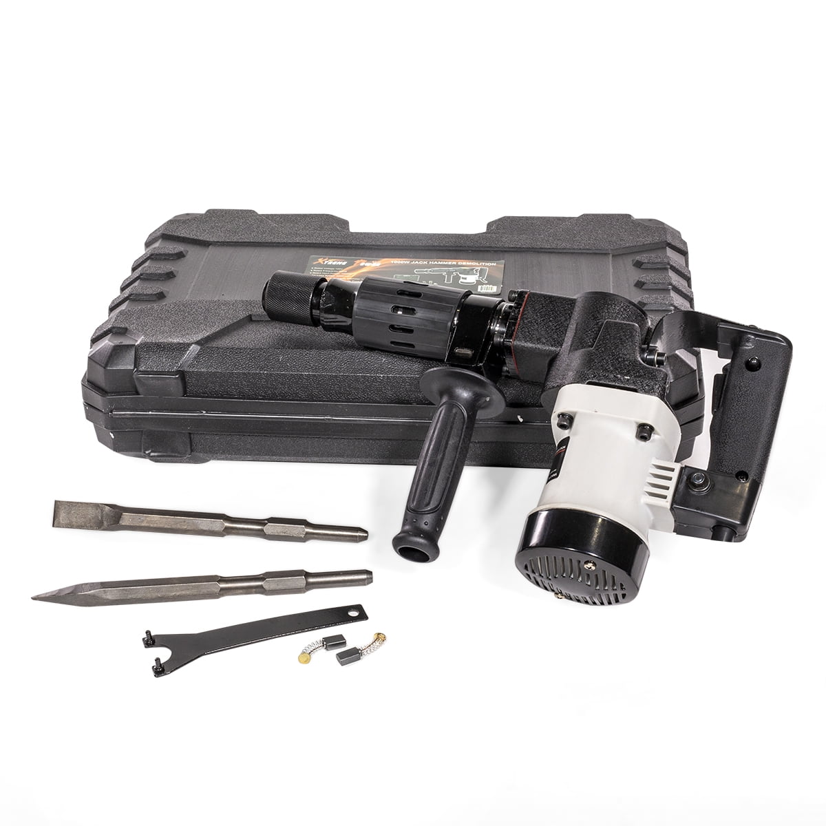1-1/2" Electric Jack Hammer Concrete Breaker 1000W with (2) Chisel Bits Set & Carrying Case