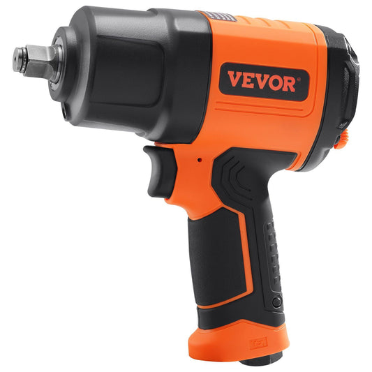 1/2" Air Impact Wrench - 1400ft-lb Nut Busting Torque - 90-120PSI w/ 11-Piece CR-V Socket Set - Lightweight 4.6LB for Auto & Truck Repairs