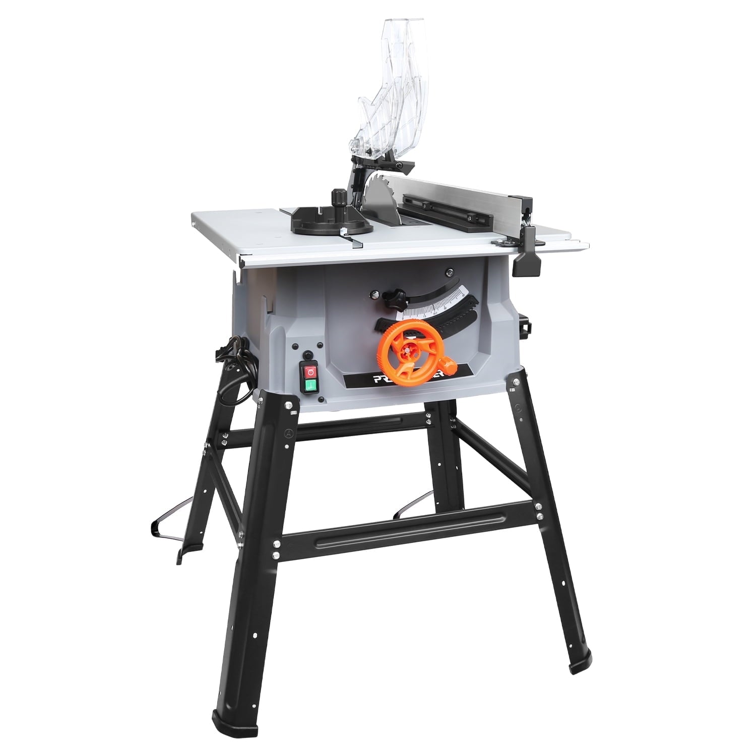 10 Inch Table Saw with Stand,Cutting Speed up to 5000RPM,15-Amp,Portable Compact Table saw for Woodworking