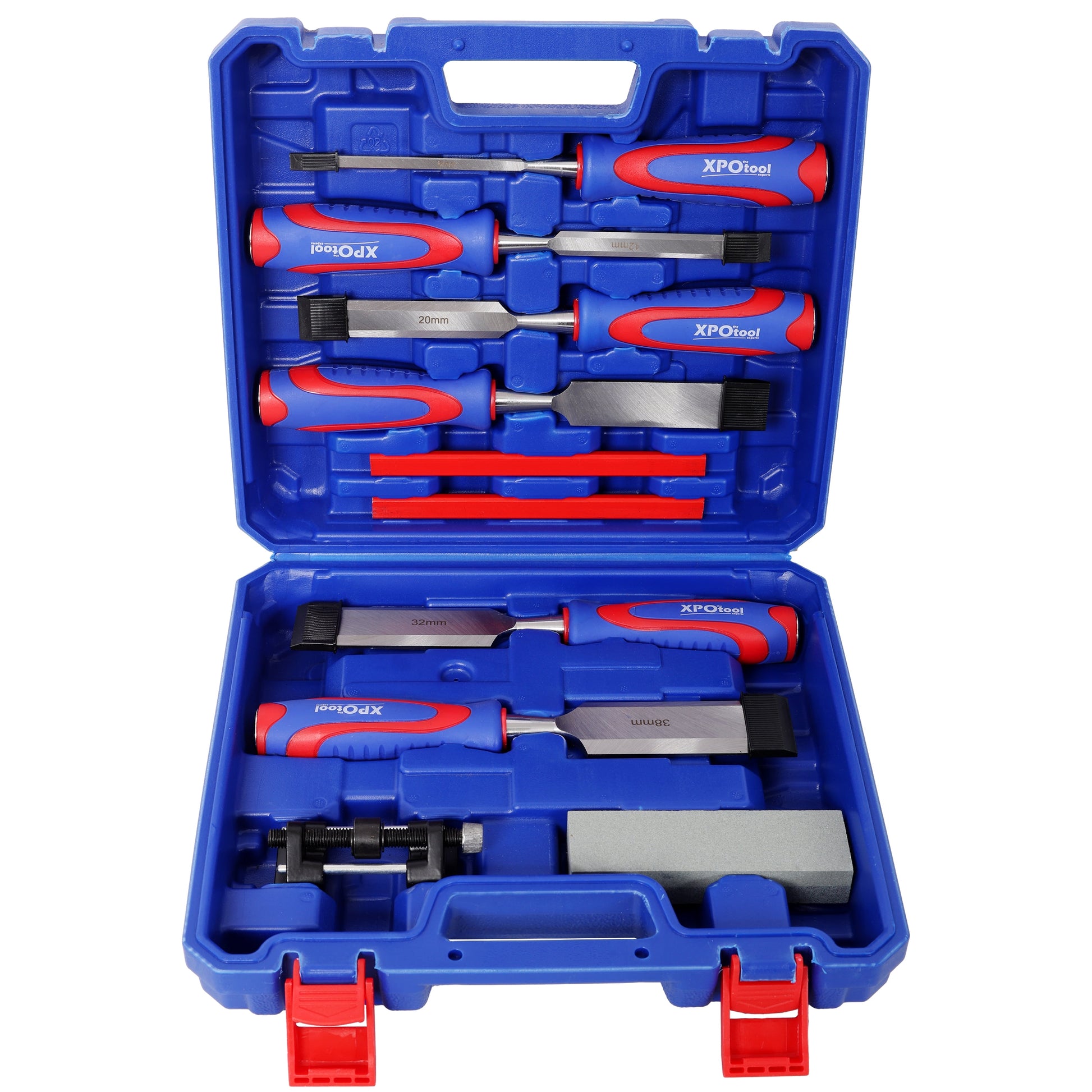 10â€‘Piece Premium Wood Chisel Set, 6 CRâ€‘V Alloy Steel Chisels with Honing Guide, Sharpening Stone & 2 Carpenter Pencils, Heatâ€‘Treated Woodworking Carving Tool Kit for Beginners & Professionals