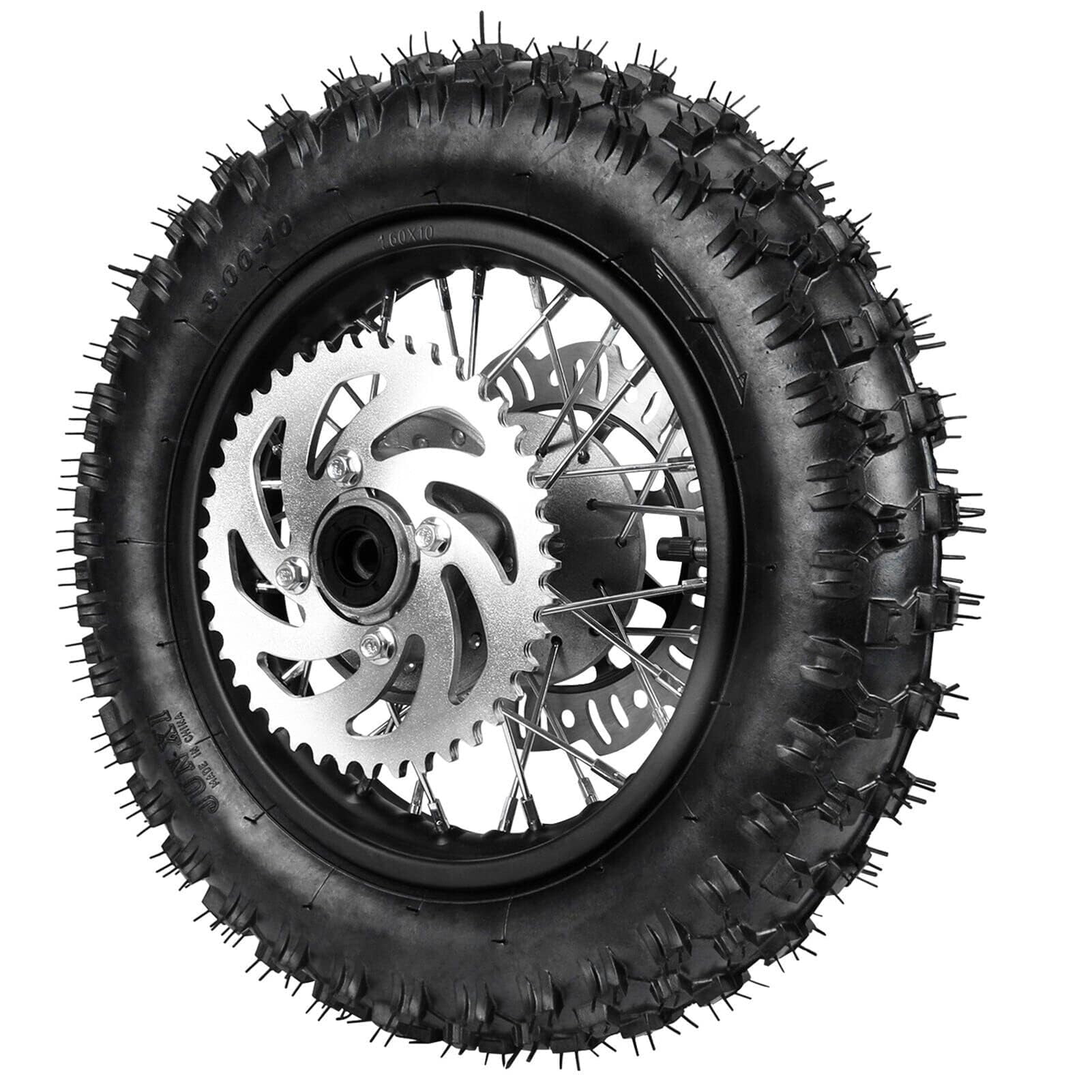 10" Rear Wheel 3.00-10 Tire Rim 1.6x10 W/Disc Rotor and 420 41T Sprocket for Disc Brake Dirt Pit Bike Motorcycle SSR Apollo 70cc 90cc 110cc 125cc CRF50 XR50¡­