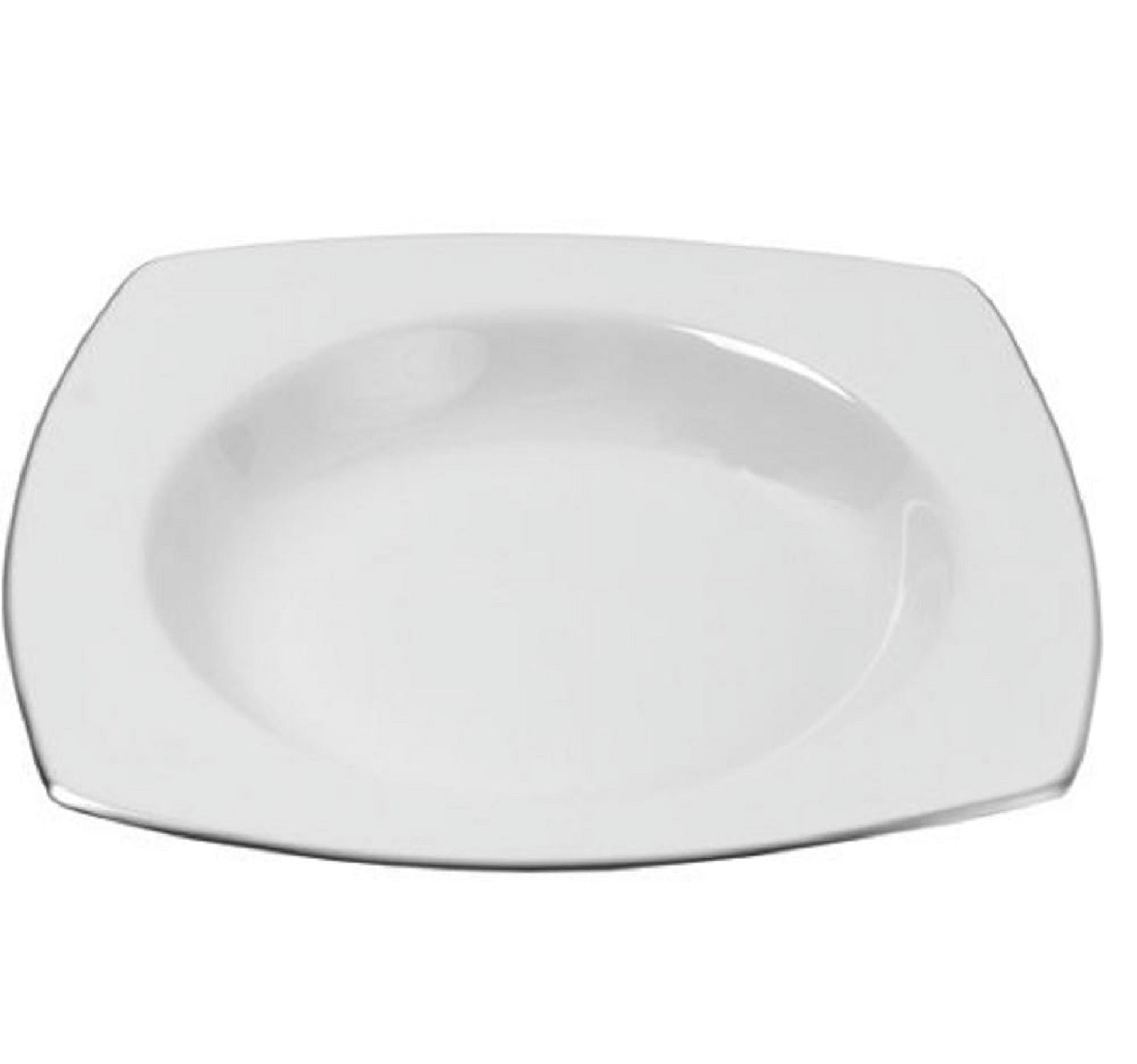 10 Strawberry Street Lotus Silver Line 9" Rim Soup Plates, Set of 4, White