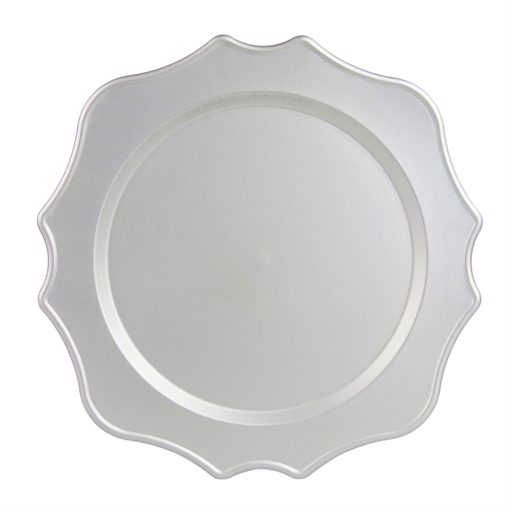 10 Strawberry Street Matte Silver Fran 13" Round Lacquer Charger, Set of 12