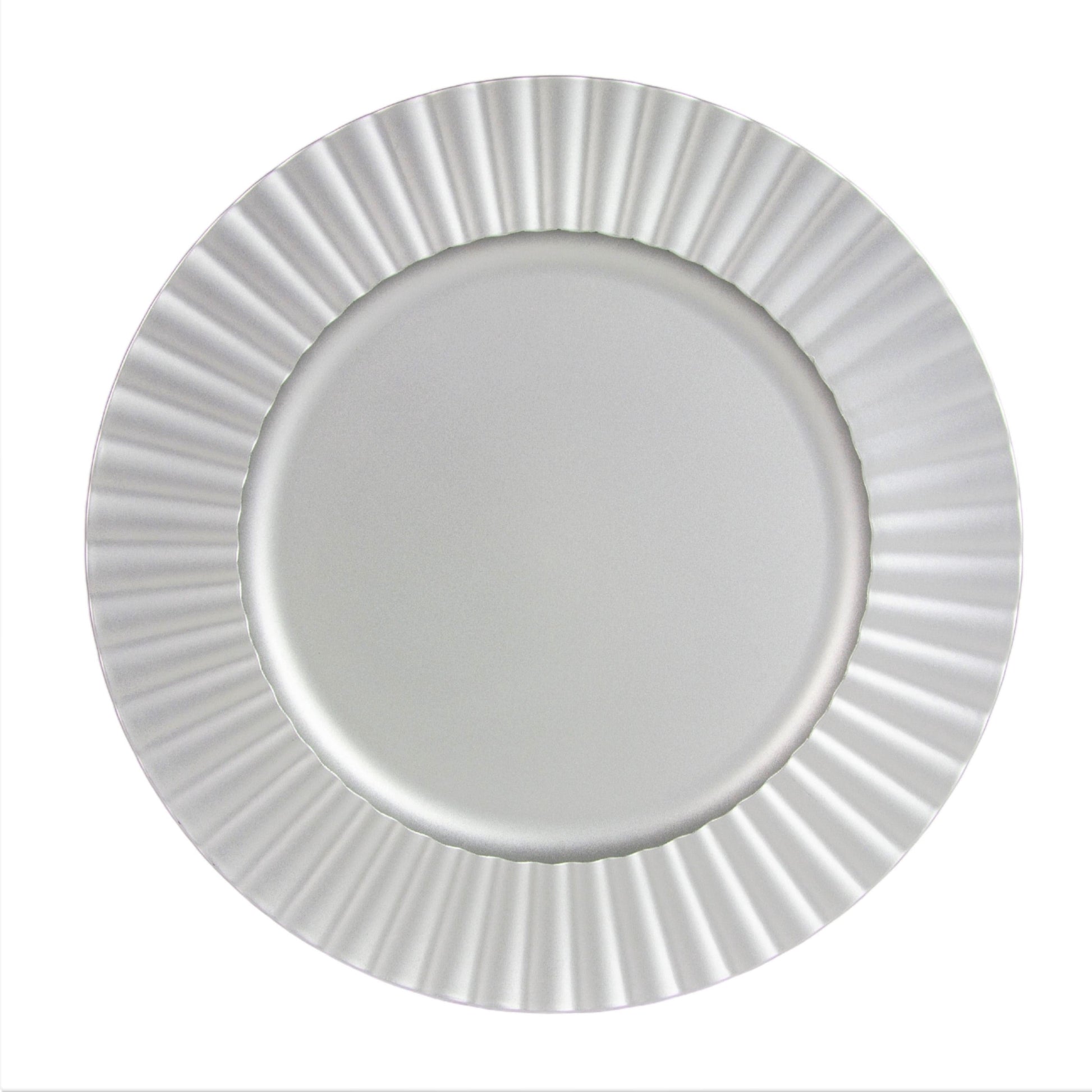 10 Strawberry Street Matte Silver Sunburst 13" Round Lacquer Charger, Set of 12