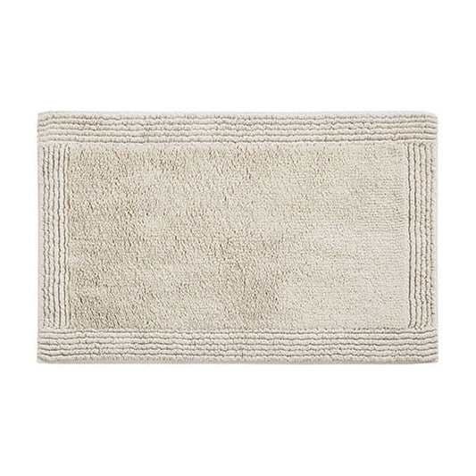 100% Cotton Tufted 3000 GSM Reversible Bath Rug 21x34 Inches Natural, Luxury Plush High Pile Bathroom Rug, Machine Washable Shower Mat for Bathroom