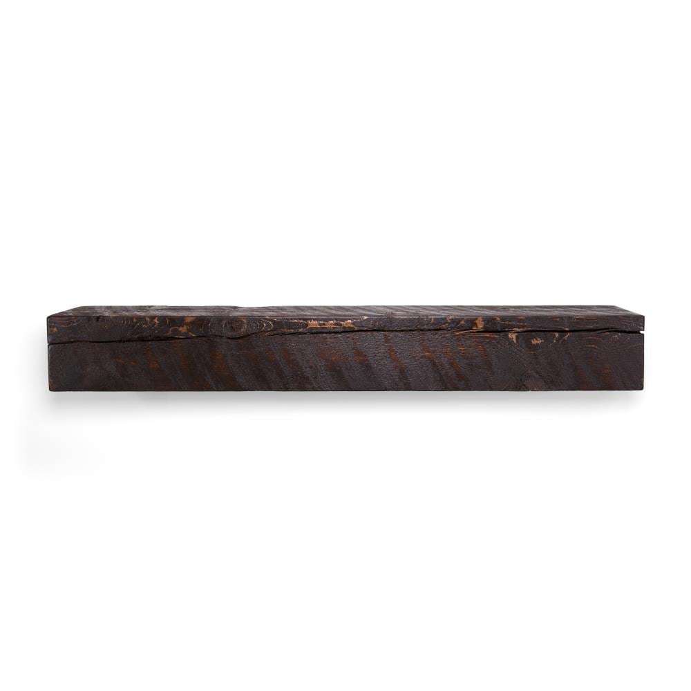 Dogberry 72-in W x 6-in H x 8-in D Mahogany Poplar Hollow Modern Fireplace Mantel MSOLD7206MHOGNONE