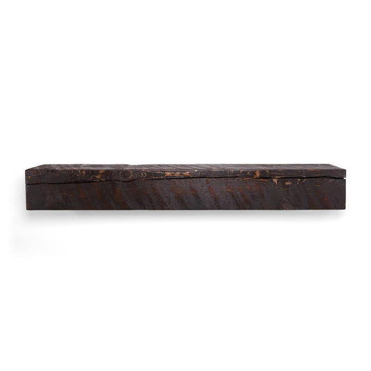 Dogberry 72-in W x 6-in H x 8-in D Mahogany Poplar Hollow Modern Fireplace Mantel MSOLD7206MHOGNONE