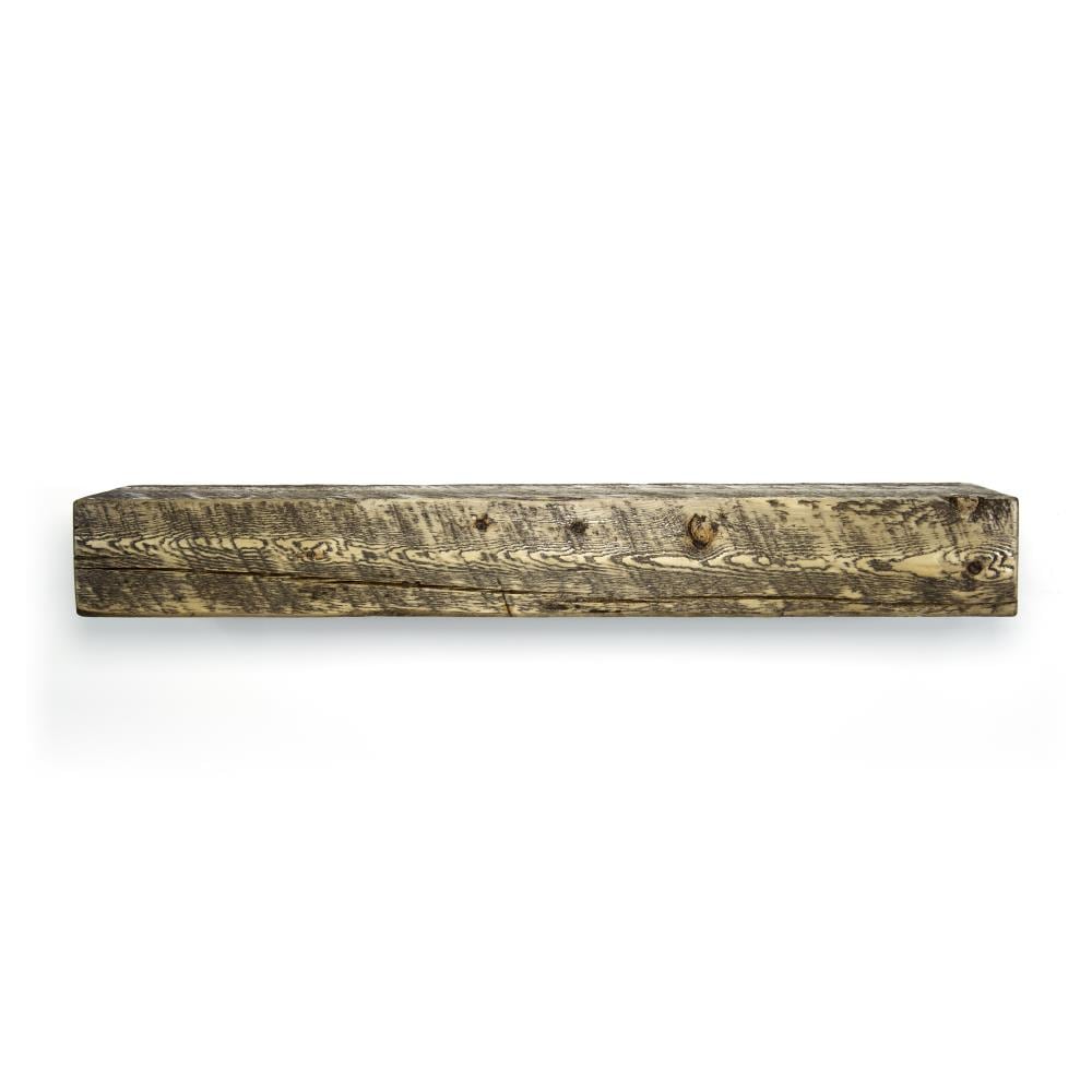 Dogberry 48-in W x 6-in H x 8-in D Aged Oak Pine Hollow Modern Fireplace Mantel MSOLD4806AGOKNONE