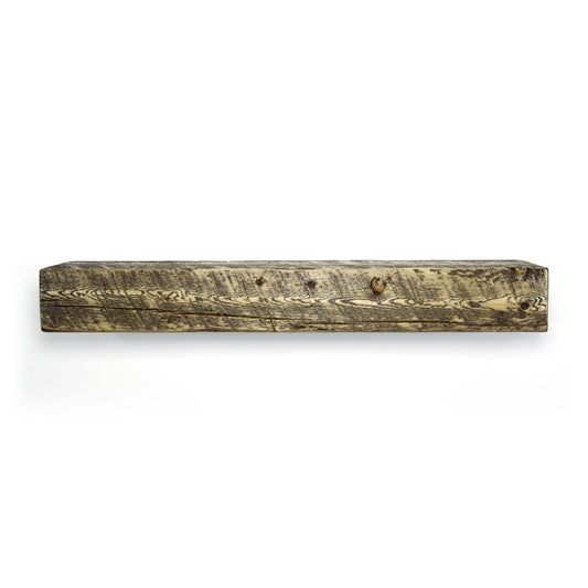 Dogberry 48-in W x 6-in H x 8-in D Aged Oak Pine Hollow Modern Fireplace Mantel MSOLD4806AGOKNONE