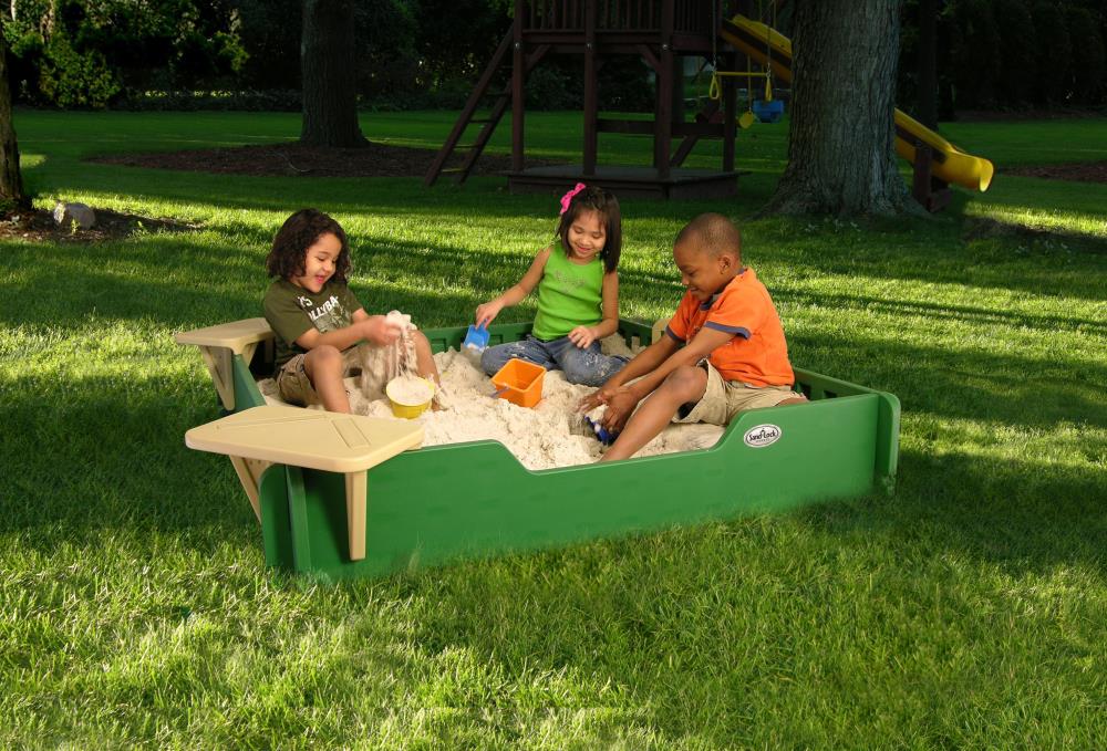 SandLock 59-in x 59-in Green Square Plastic Sandbox