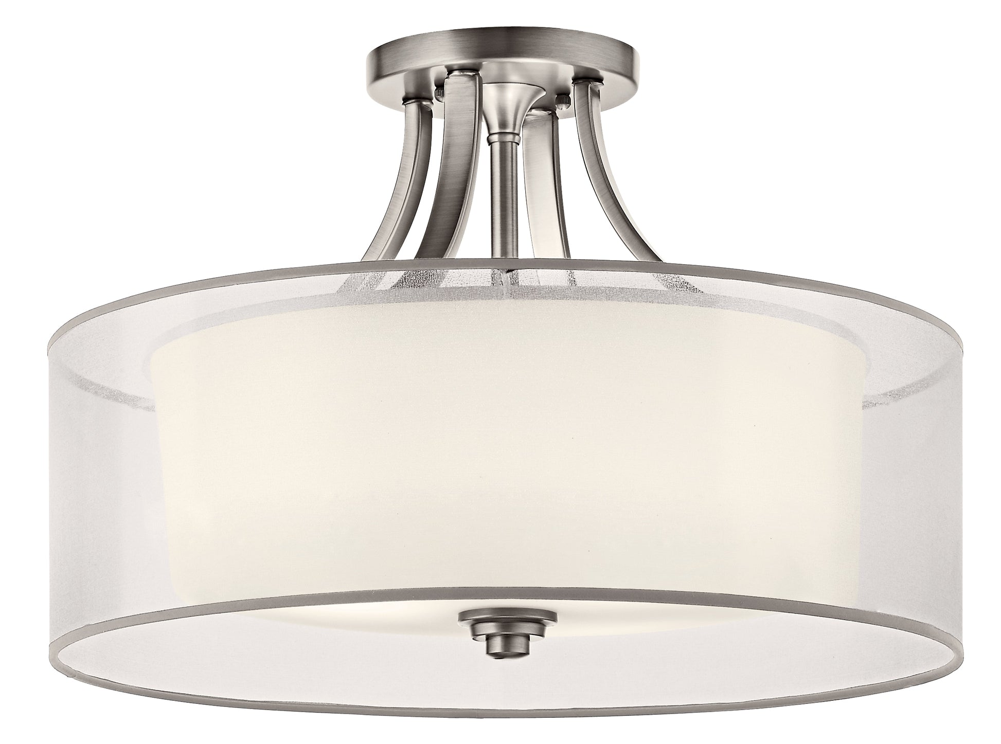 Kichler Lacey 4 -Light 20-in Antique Pewter Semi Flush Mount Light 1252918