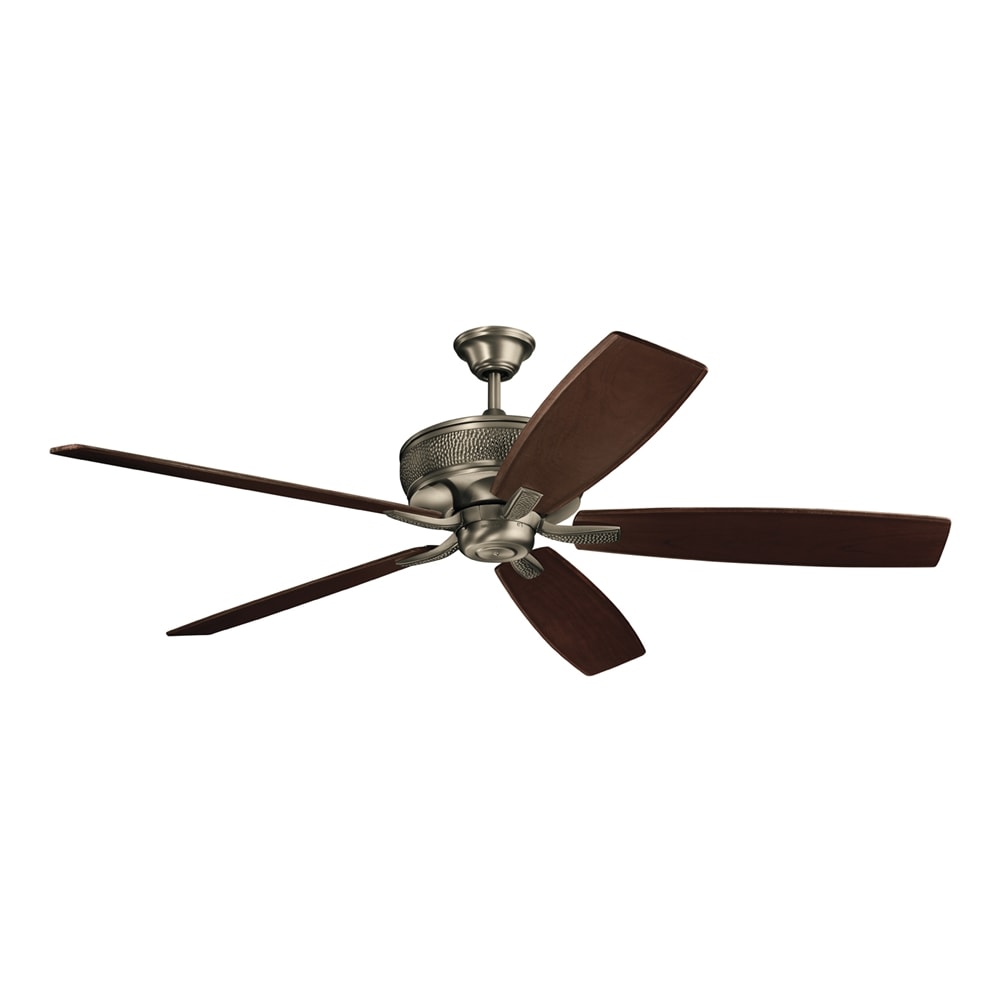 Kichler Monarch 70-in Burnished Antique Pewter with Cherry/Weathered White Walnut Blades Ceiling Fan Light Kit Compatible ( 5 -Blade ) 1254134