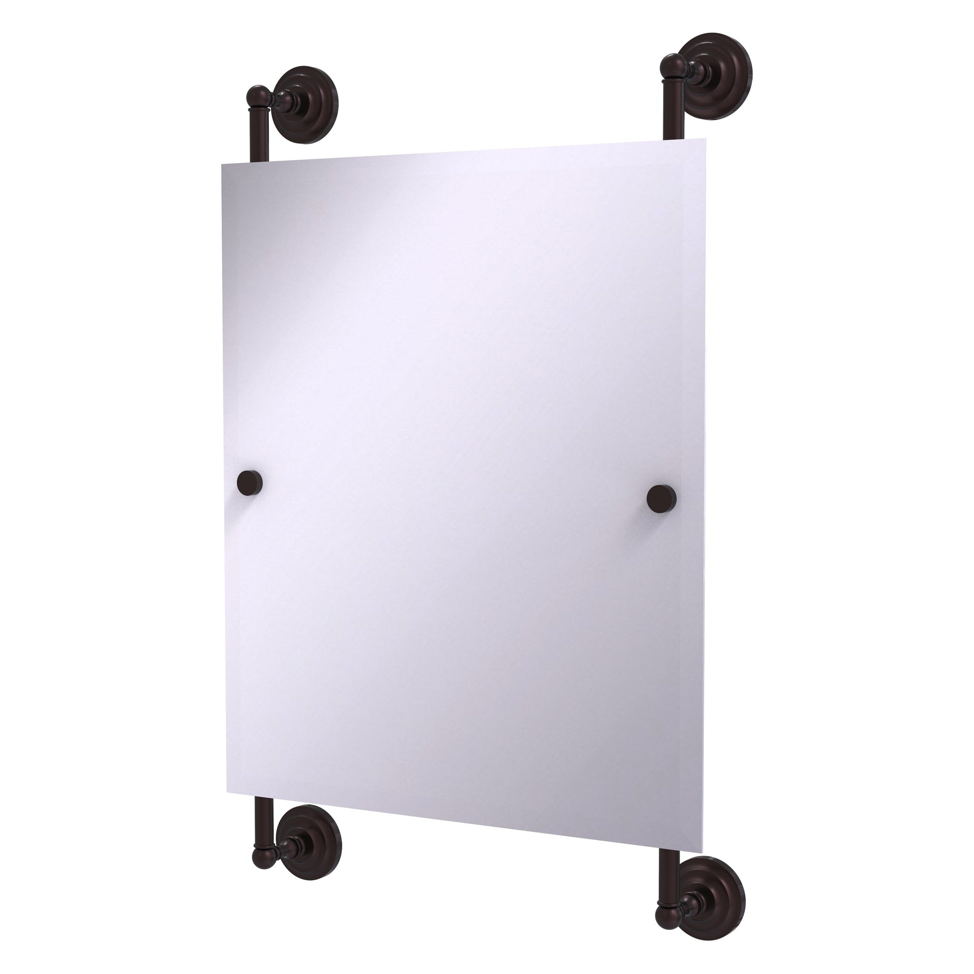 Allied Brass Que New 21-in x 33-in Beveled Frameless Rectangle Bathroom Vanity Mirror ( Antique Bronze )