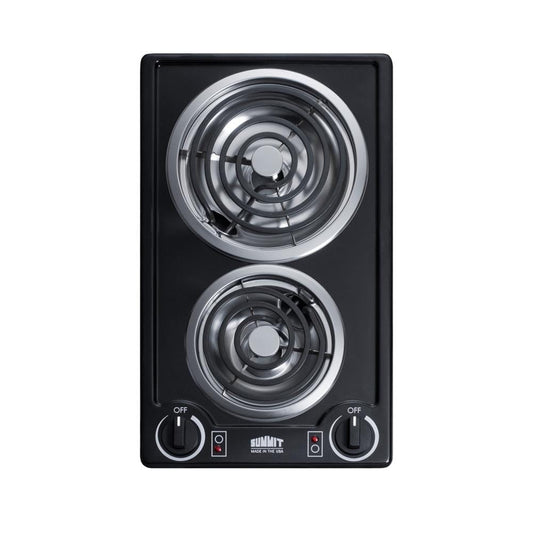 Summit Appliance 12-in 2 burners Coil Black Electric Cooktop