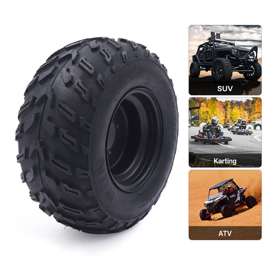 10Inch ATV Wheels Tire Rim, 22x10-10 Front/Rear Quad Tire Wheel Rim for 200CC 250CC Quad UTV Off Road Go Kart, Iron+Rubber Tire with Rim Wheel 90MM Hole Diameter