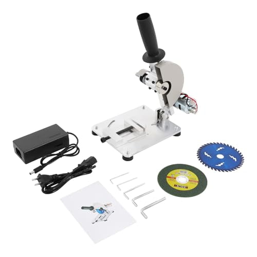 110V Electric Mini Table Saw, 96W 9000rpm Mini Miter Portable Tabletop Desktop Handmade Woodworking  Saw, 0-45° Adjustable Dry Cut Chop for Wood/Steel/Aluminum (96W)