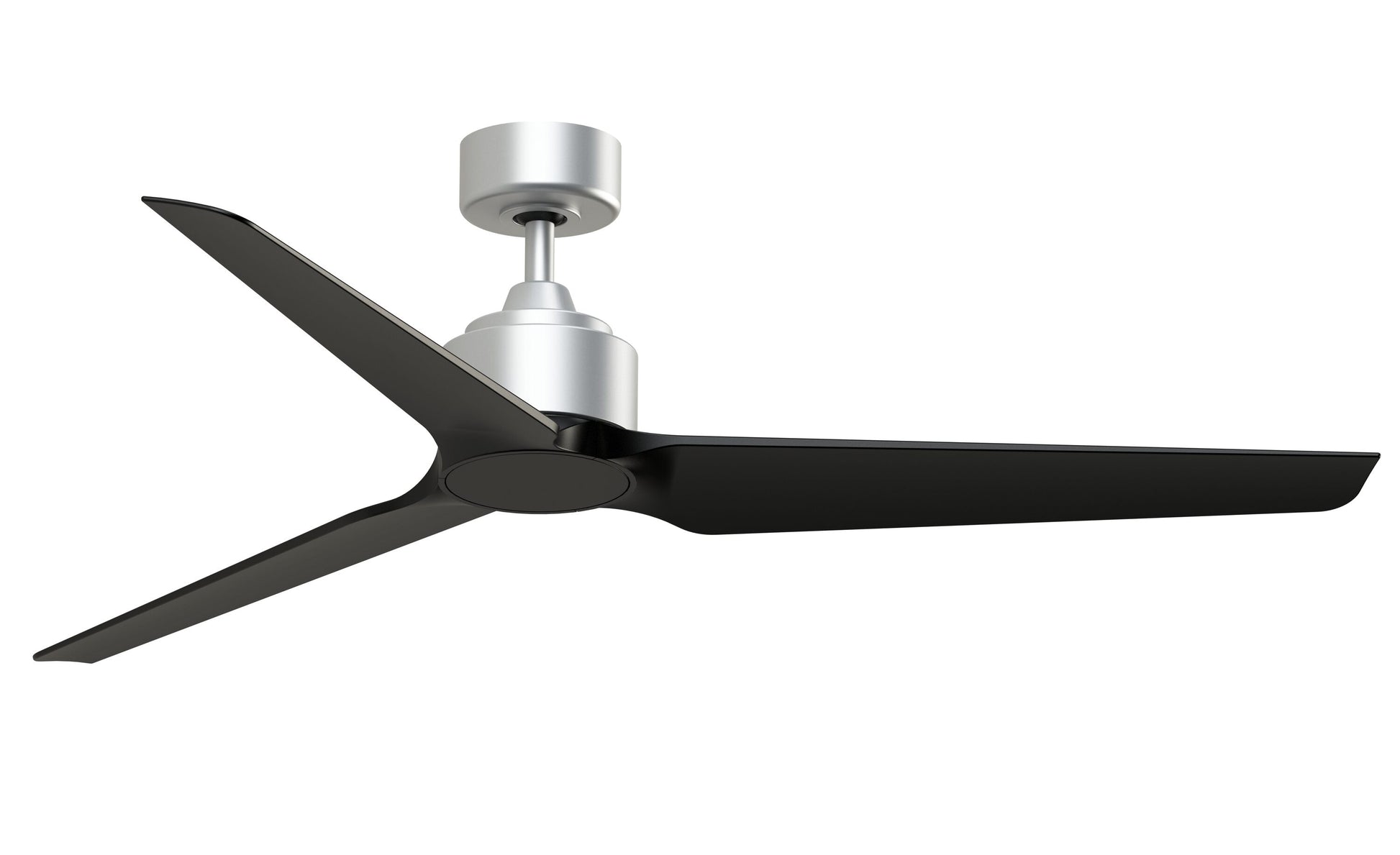 Fanimation TriAire Custom 60-in Silver with Black Blades Indoor/Outdoor Smart Propeller Ceiling Fan Light Kit Compatible and Remote (3-Blade) FPD8514SLW-60BLW