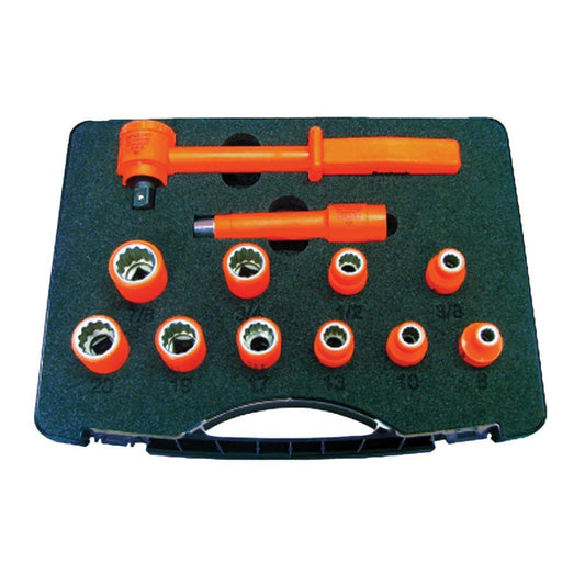 Jameson 3/8-in Drive Standard (SAE) and Metric Deep Socket Set (12-Pieces) JT-KT-03105