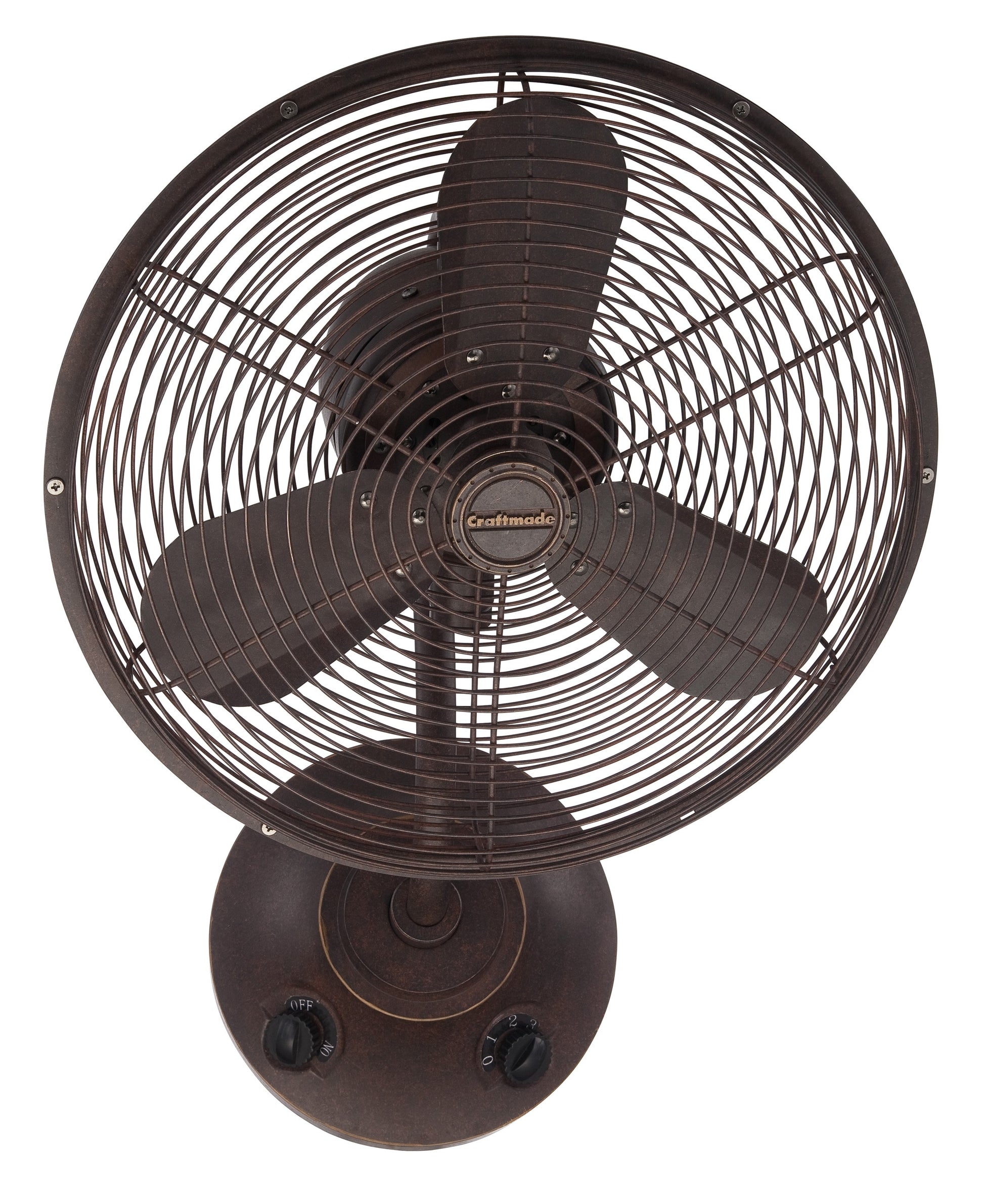 Craftmade Bellows I 14-in Outdoor Flush Mount Aged Bronze Textured with Aged Bronze Blades Ceiling Fan Without Light ( 3 -Blade ) 1518617