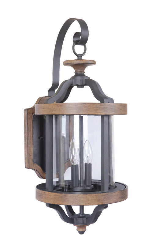 Craftmade Ashwood 2 -Light 25.7-in H Matte Black Hardwired Outdoor Wall Light