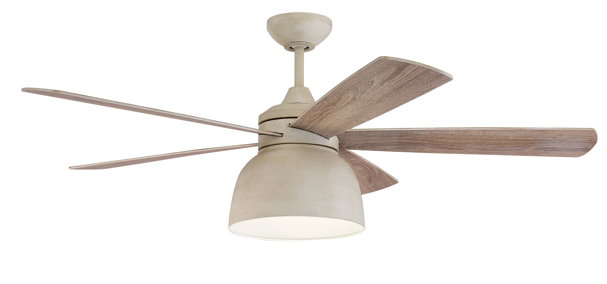 Craftmade Ventura 52-in Integrated LED Outdoor Cottage White with Cottage White Blades Ceiling Fan With Light - Remote Included ( 5 -Blade ) 1604540