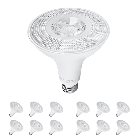 12 Pack 15W PAR38 Dimmable LED Spotlight Bulb, 120W Eqv., 1250lm, UL & Energy Star Listed, 3000K Warm White, E26 Standard Base, for 6 Inch Recessed Can Trim