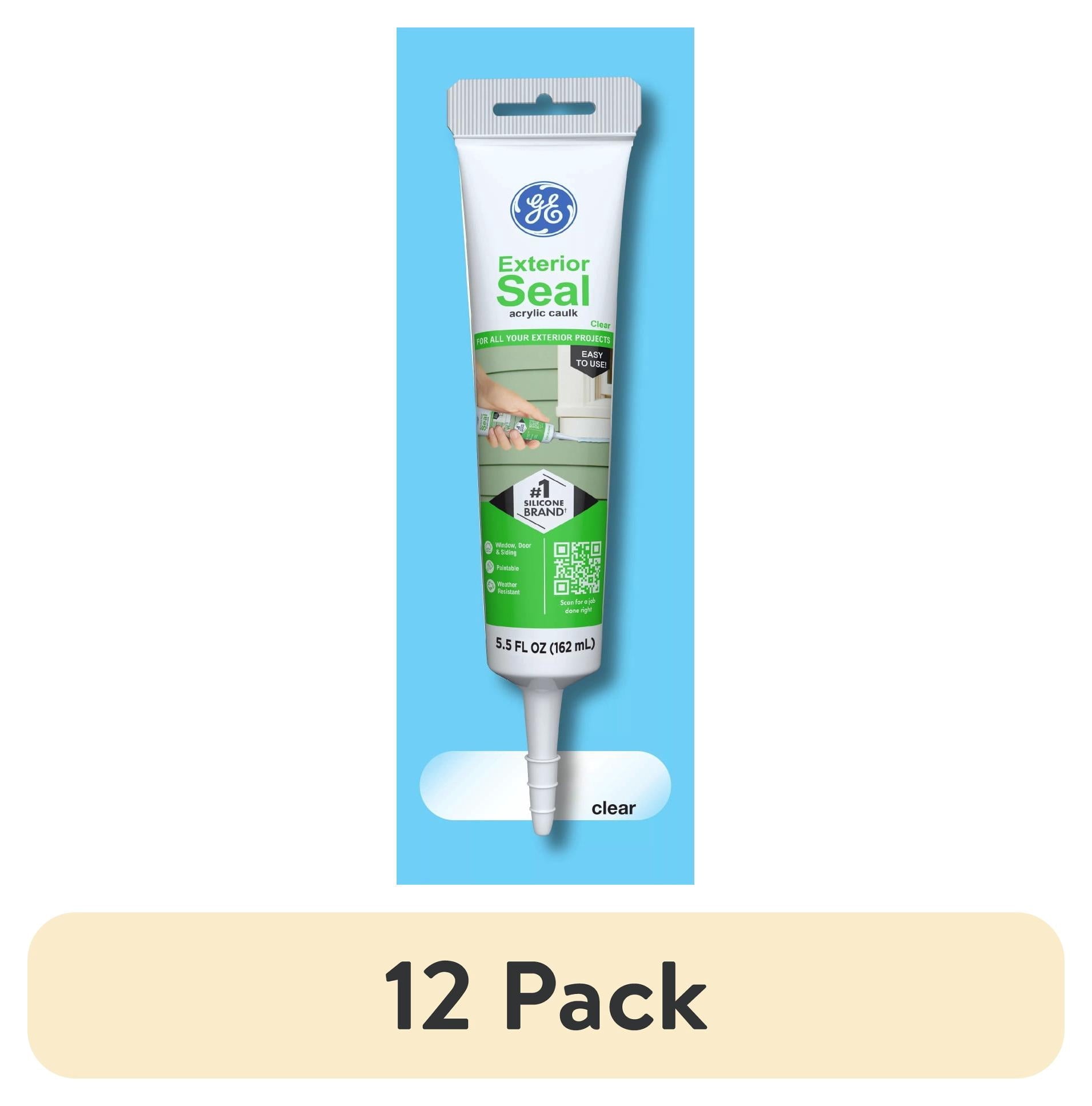 (4 pack) GE Exterior Seal Window & Door, Pack of 1, Clear 5.5 oz Tube