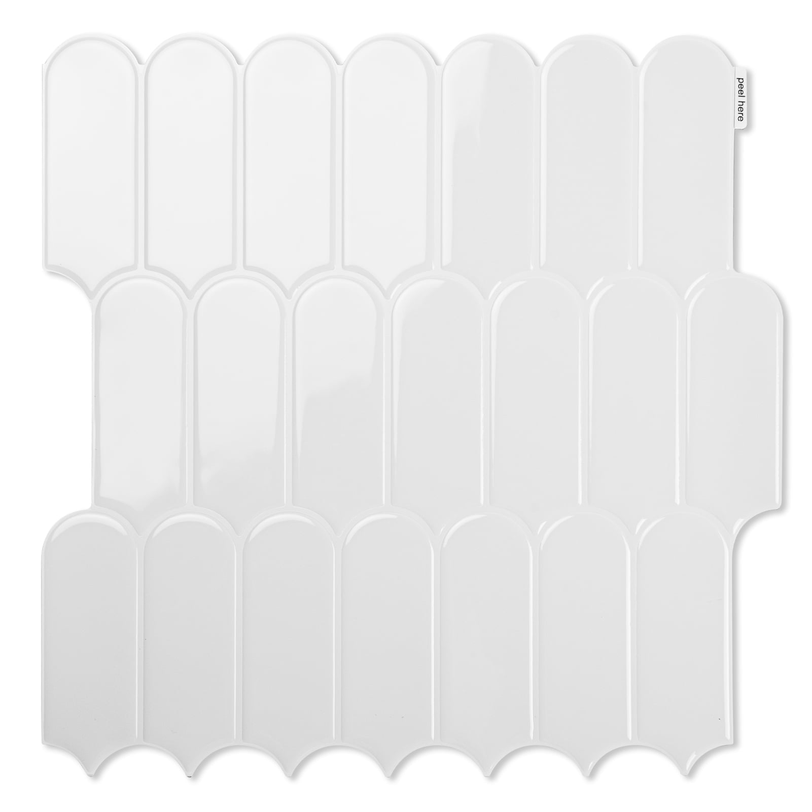 12'' x 12'' Peel and Stick Backsplash,10-Sheet Self-Adhesive Wall Tiles for Kitchen Bathroom,Thicker Design in White