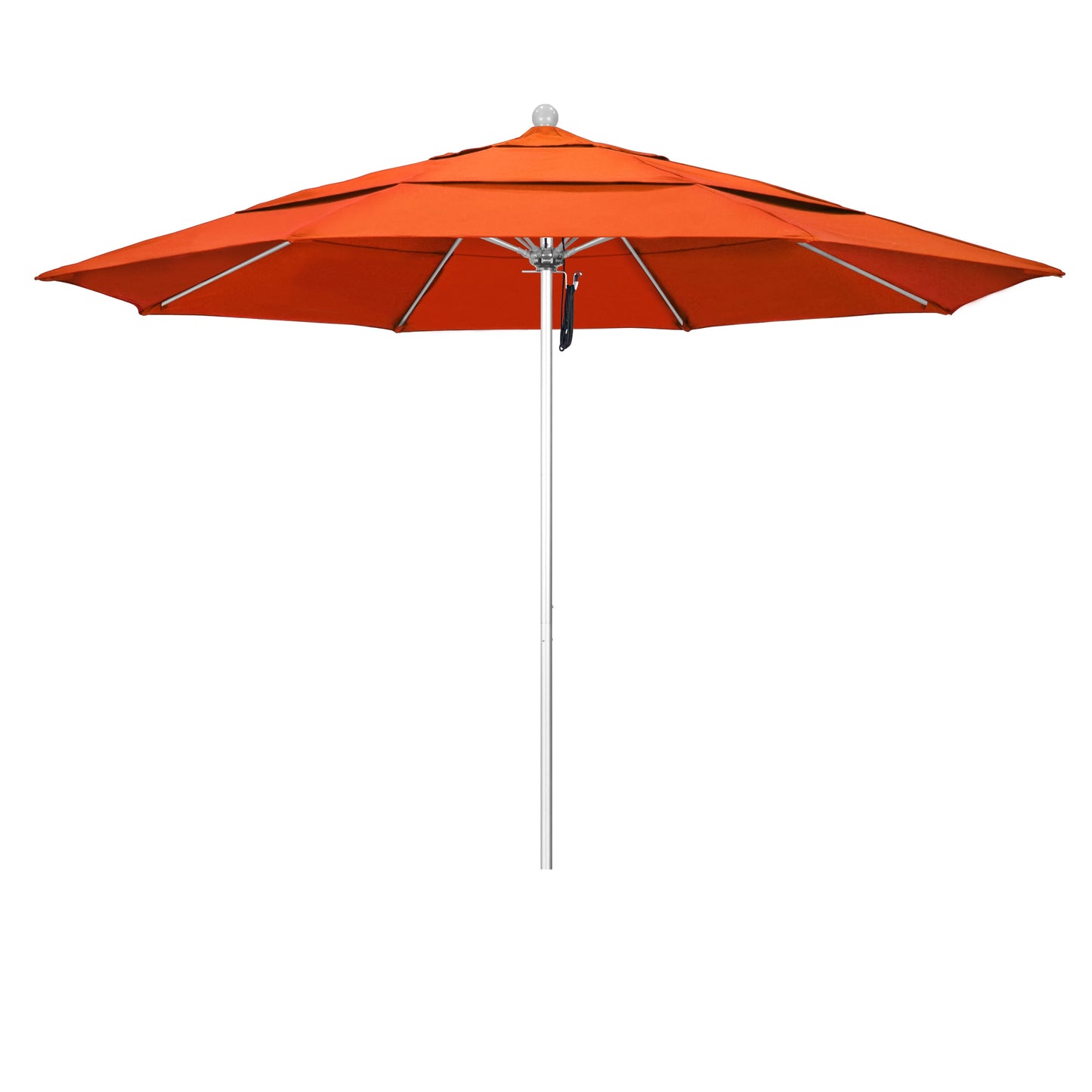 California Umbrella 11-ft Aluminum Orange No-tilt Market Patio Umbrella