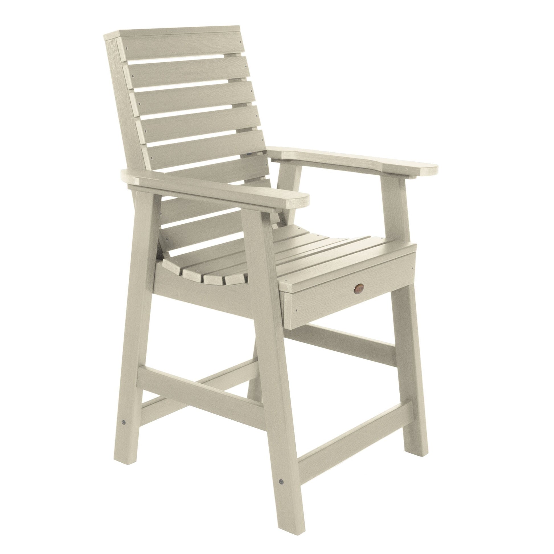 highwood The Weatherly Collection Whitewash Plastic Frame Stationary Counter-height Chair(s) with Slat Seat
