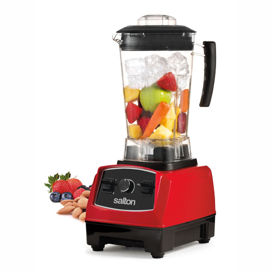 Open Box Salton Power 2Lt 1500W 8 Blade Vortex Jar Table Top Blender, Red