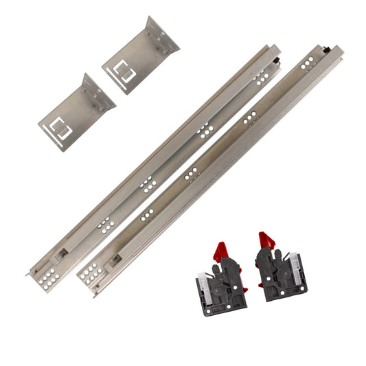 CSH 18-in Soft Close Self-closing Side Mount 85-lb Load Capacity Silver Drawer Slide (6-Pieces)