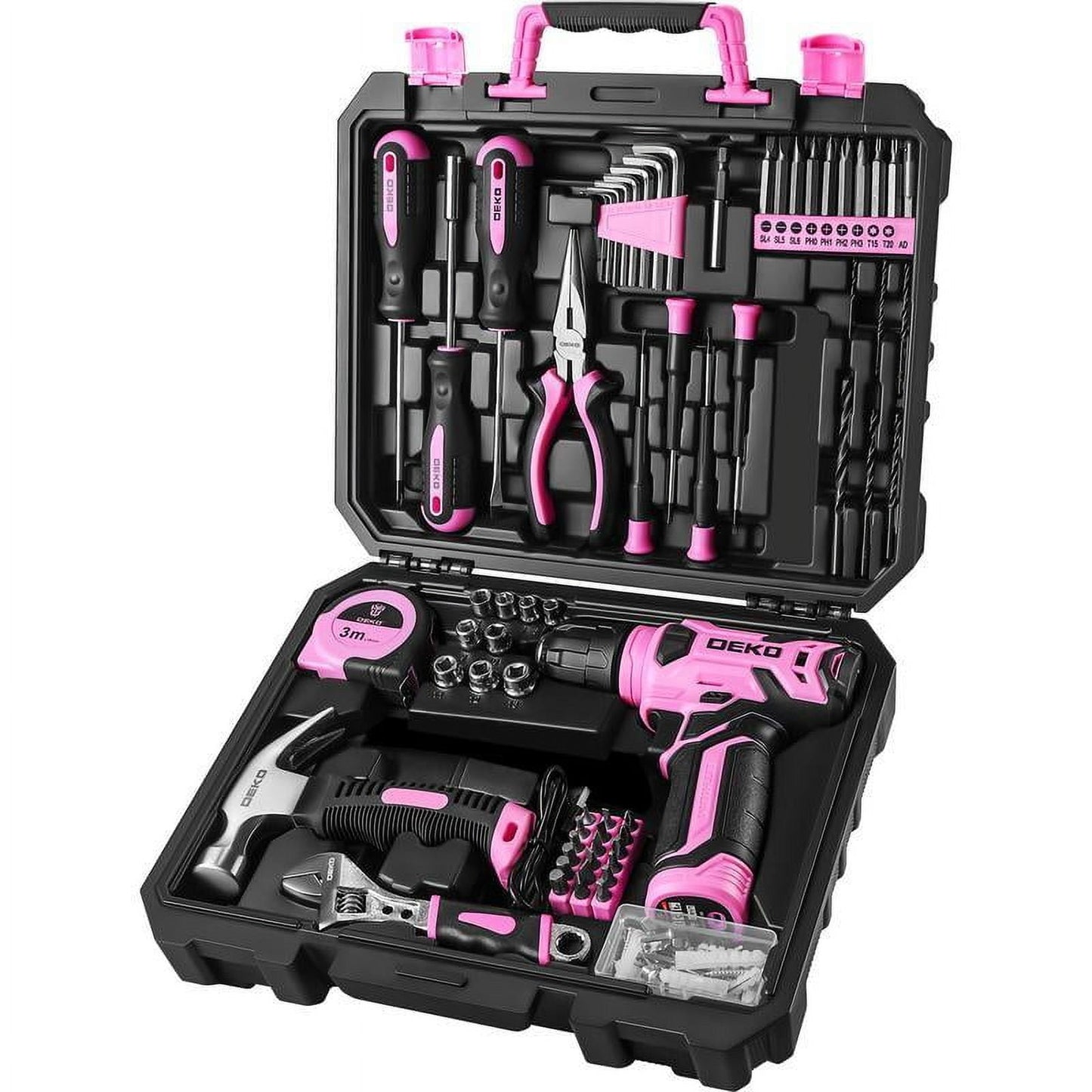 126-Piece Tool Kit With 8V Cordless Power Drill, USB Charging, And Carrying Case – Great For DIY Projects, Home Fixes, Furniture Assembly. Perfect Gift For Him Or Her