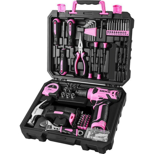 126-Piece Tool Kit With 8V Cordless Power Drill, USB Charging, And Carrying Case – Great For DIY Projects, Home Fixes, Furniture Assembly. Perfect Gift For Him Or Her