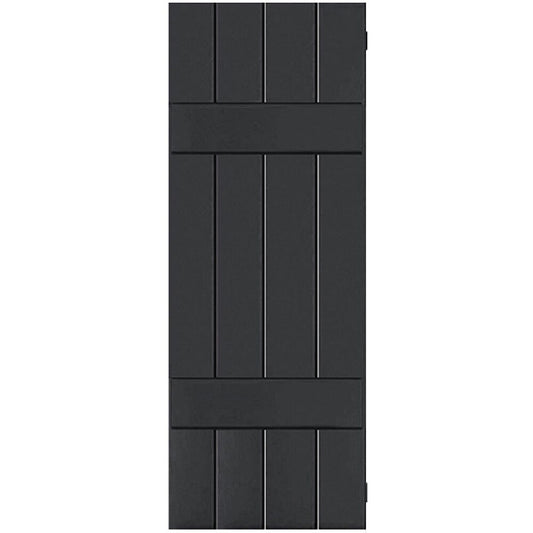 Ekena Millwork 15-in W x 26-in H Black Board and batten Wood Exterior Shutters ( 2 -Pack )