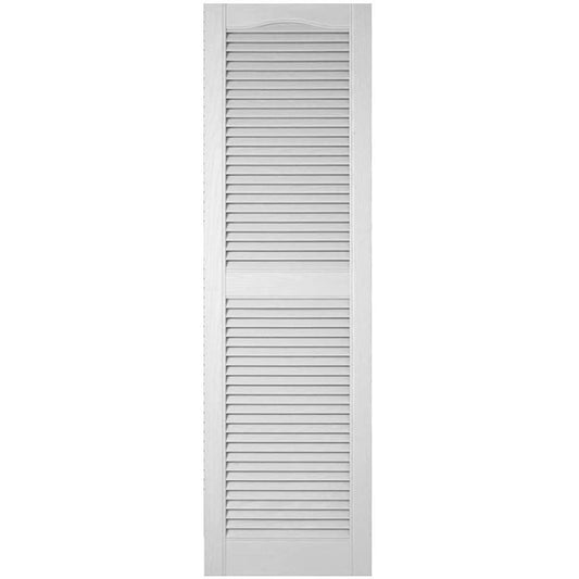 Ekena Millwork 12-in W x 60-in H White Paintable/Stainable Louvered Exterior Shutters ( 2 -Pack )