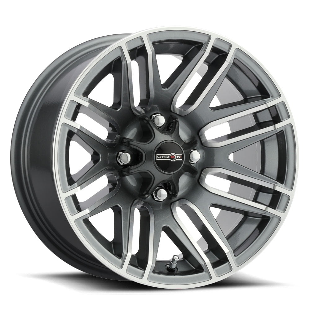 12x8 Vision 112 Assault Gunmetal Machined UTV Wheel 4x110 (-10.2mm)