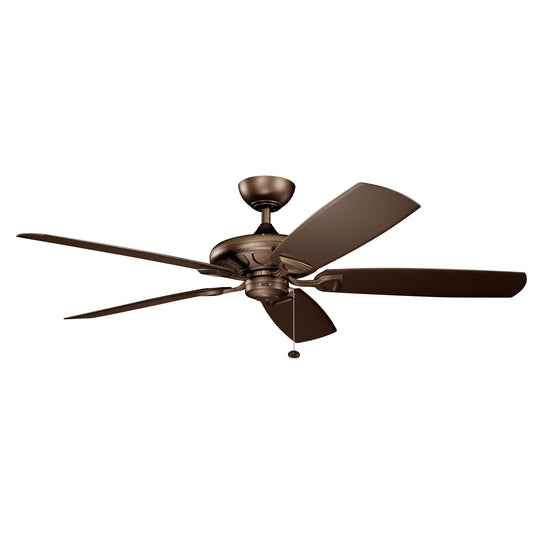 Kichler Kevlar 60-in Outdoor Weathered Copper Powder Coat with Brown Blades Ceiling Fan Light Kit Compatible ( 5 -Blade ) 1695001