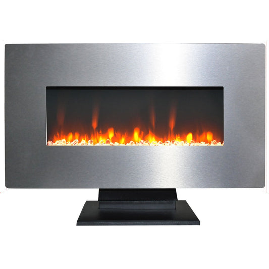 Cambridge 36-in W Stainless Steel Fan-forced Electric Fireplace CAM36WMEF-1SS