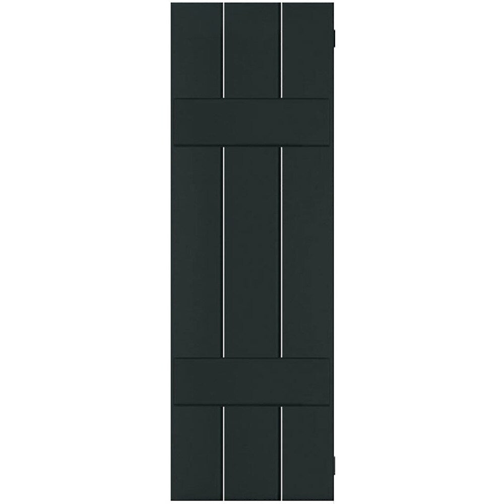 Ekena Millwork 12-in W x 46-in H Black Forest Green Board and batten Wood Exterior Shutters ( 2 -Pack )