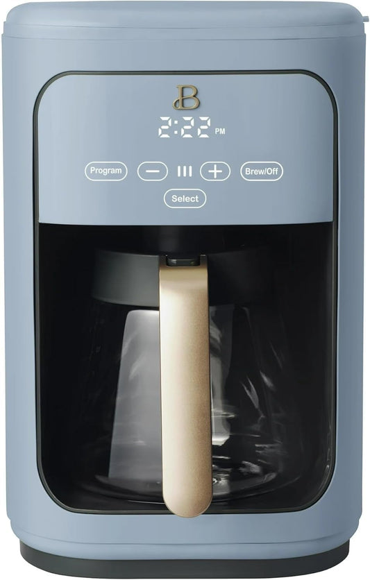 14-Cup Programmable Drip Coffee Maker with Touch-Activated Display, Steel Accents, Borosilicate Glass Carafe, Adjustable Auto Shut-Off, Keep-Warm Mode (Cornflower Blue)