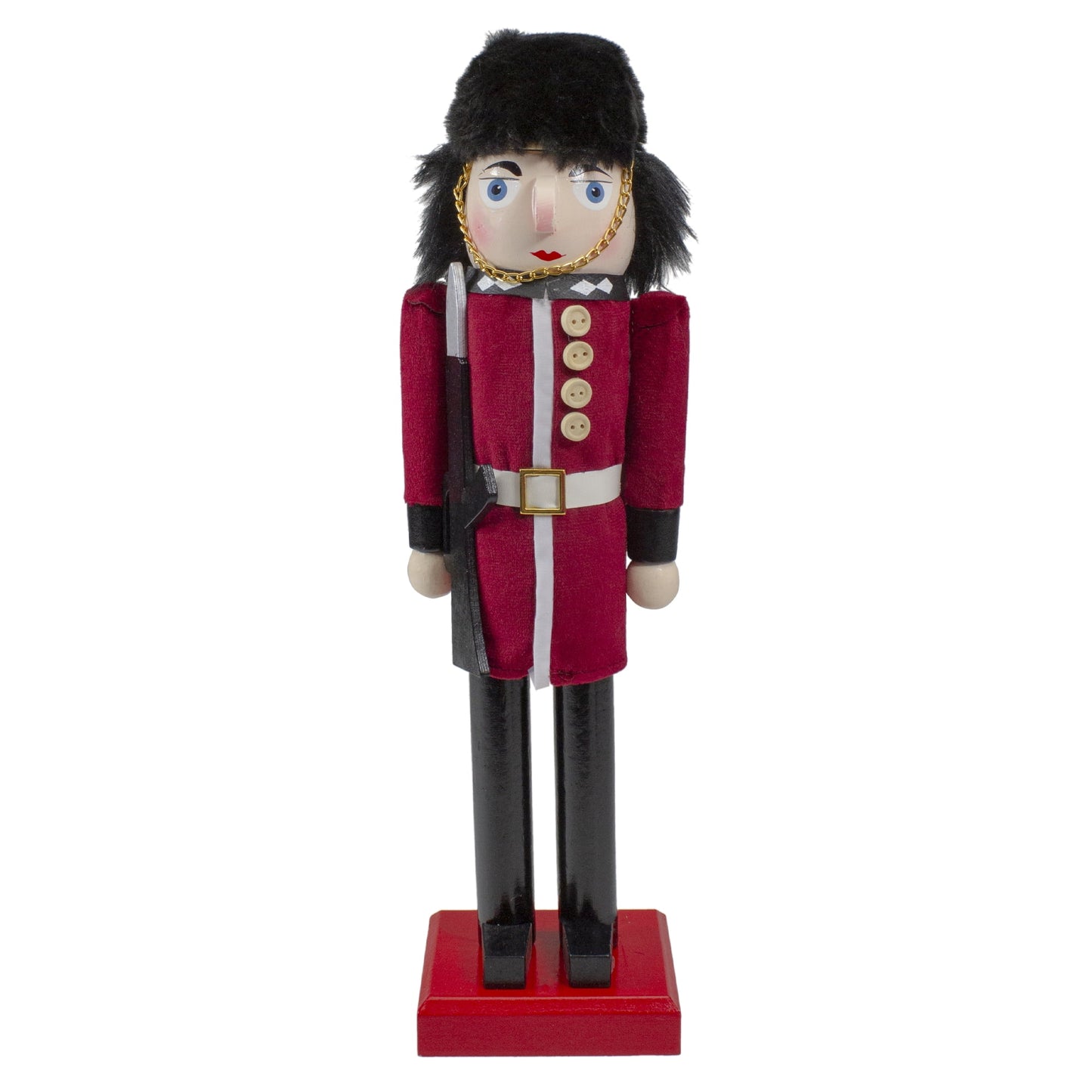 Nutcracker Factory 14" Red and Black Royal Guard Christmas Nutcracker Soldier with Rifle