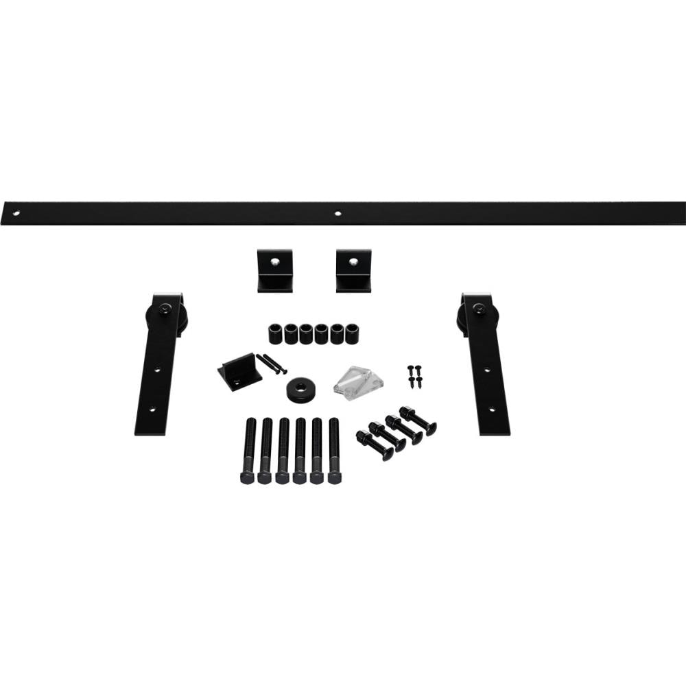 Goldberg Brothers 48-in Black Indoor J-strap Single Double Barn door hardware kit
