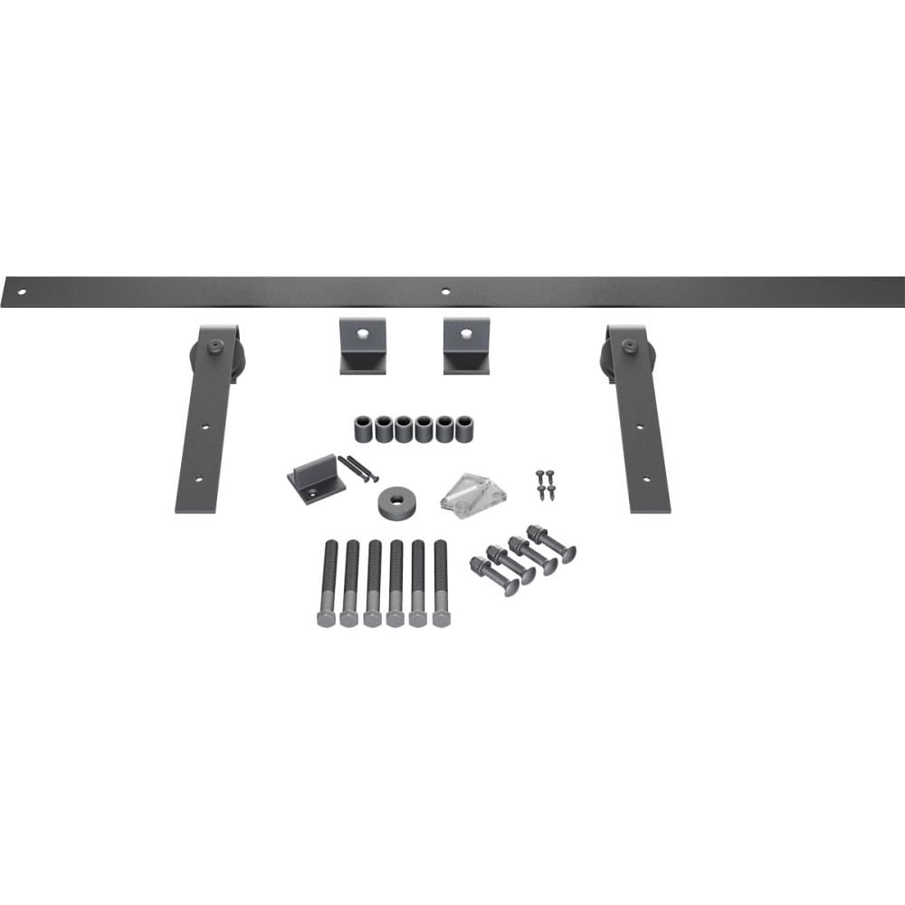 Goldberg Brothers 84-in Silver Metallic Indoor J-strap Single Double Barn door hardware kit