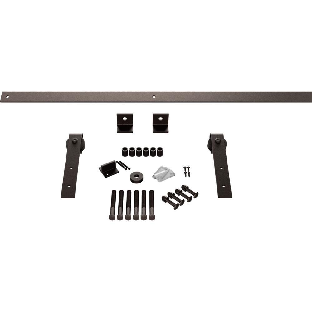 Goldberg Brothers 96-in Bronze Texture Indoor J-strap Single Double Barn door hardware kit