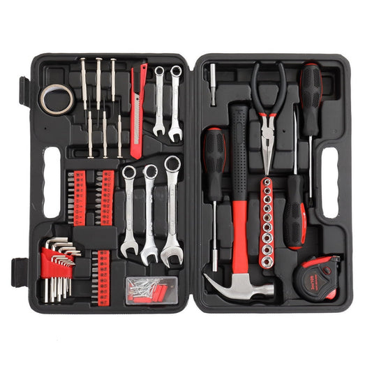 148Pcs Iron Household Tool Set, Red