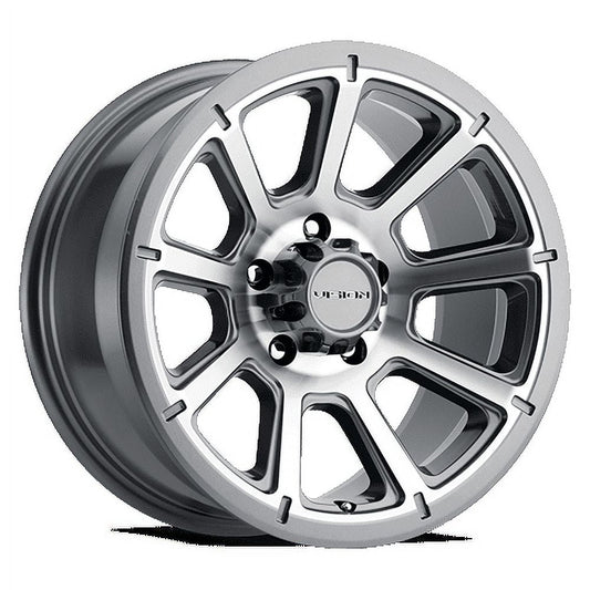 14x5.5 Vision 353 Turbine Gunmetal Machined Face Wheel 5x4.5 (0mm)